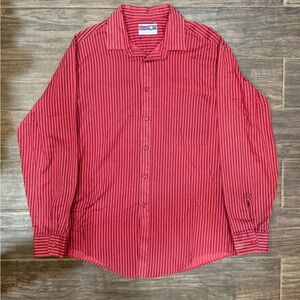 American Edition Red and Black Striped Men's Shirt L